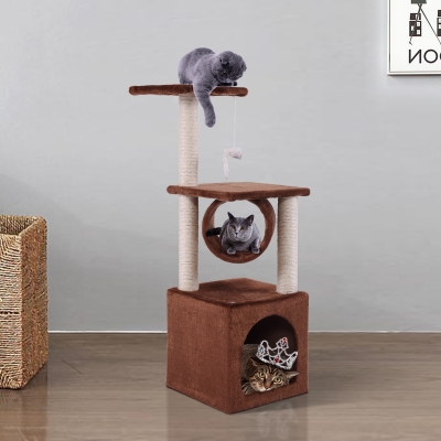 36INCH猫树-咖啡色带爪印